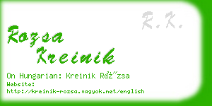 rozsa kreinik business card